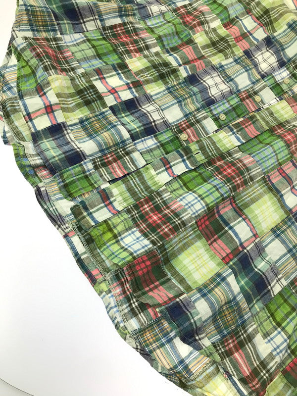 【現状渡し品】【メンズ】 RALPH LAUREN ラルフローレン 90'S S/S PATCHWORK SHIRTS 90年代 パッチワーク シャツ 半袖シャツ 146-260925-na-12-tagh サイズ：XL カラー：マルチカラー 万代Net店