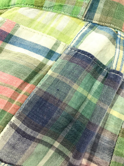 【現状渡し品】【メンズ】 RALPH LAUREN ラルフローレン 90'S S/S PATCHWORK SHIRTS 90年代 パッチワーク シャツ 半袖シャツ 146-260925-na-12-tagh サイズ：XL カラー：マルチカラー 万代Net店