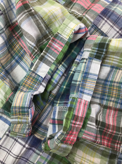 【現状渡し品】【メンズ】 RALPH LAUREN ラルフローレン 90'S S/S PATCHWORK SHIRTS 90年代 パッチワーク シャツ 半袖シャツ 146-260925-na-12-tagh サイズ：XL カラー：マルチカラー 万代Net店