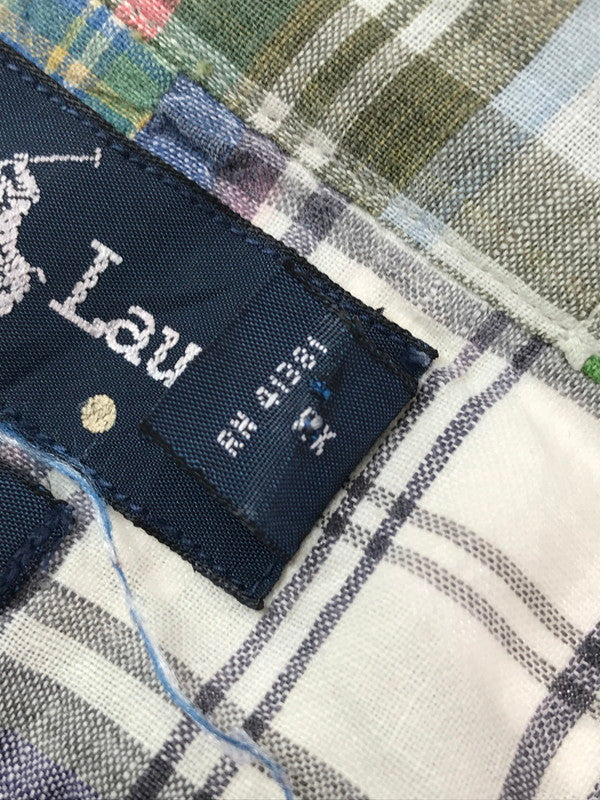 【現状渡し品】【メンズ】 RALPH LAUREN ラルフローレン 90'S S/S PATCHWORK SHIRTS 90年代 パッチワーク シャツ 半袖シャツ 146-260925-na-12-tagh サイズ：XL カラー：マルチカラー 万代Net店