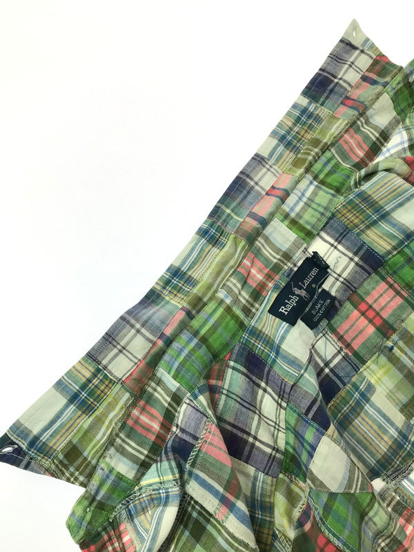 【現状渡し品】【メンズ】 RALPH LAUREN ラルフローレン 90'S S/S PATCHWORK SHIRTS 90年代 パッチワーク シャツ 半袖シャツ 146-260925-na-12-tagh サイズ：XL カラー：マルチカラー 万代Net店
