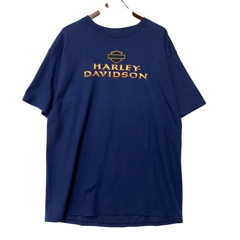 【中古品】【メンズ】 HARLEY-DAVIDSON ハーレーダビッドソン USA製 c1998 EAGLE PRINT SS TEE イーグル プリント ショートスリーブ ティー トップス 半袖 146-260615-cs-09-izu サイズ：XL カラー：ネイビー 万代Net店