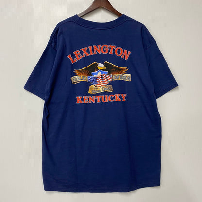 【中古品】【メンズ】 HARLEY-DAVIDSON ハーレーダビッドソン USA製 c1998 EAGLE PRINT SS TEE イーグル プリント ショートスリーブ ティー トップス 半袖 146-260615-cs-09-izu サイズ：XL カラー：ネイビー 万代Net店