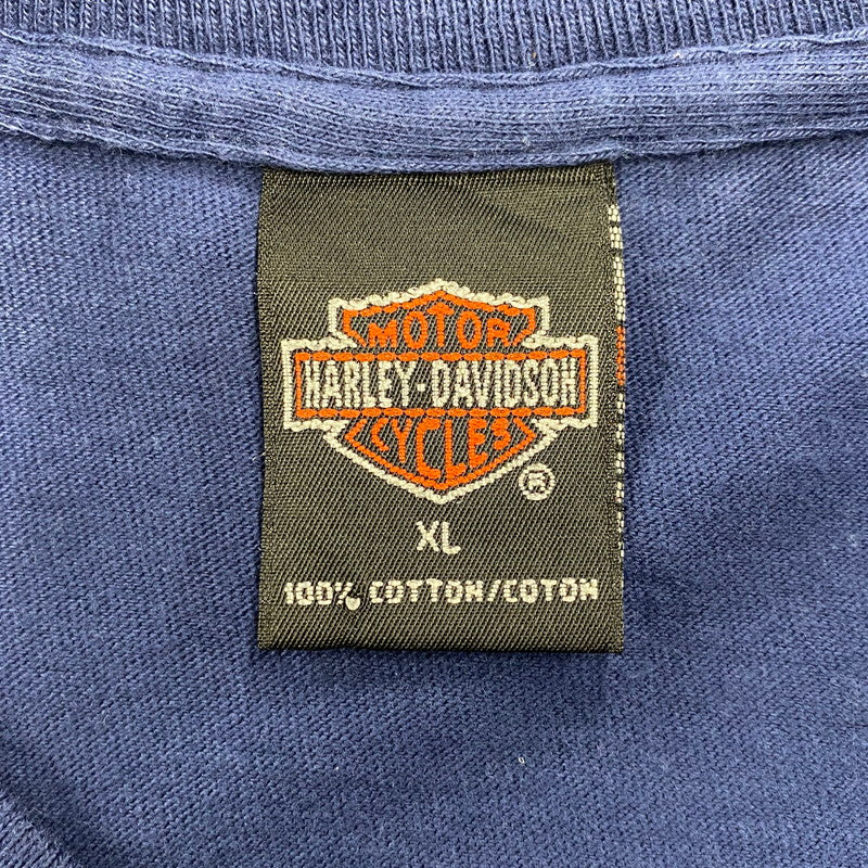 【中古品】【メンズ】 HARLEY-DAVIDSON ハーレーダビッドソン USA製 c1998 EAGLE PRINT SS TEE イーグル プリント ショートスリーブ ティー トップス 半袖 146-260615-cs-09-izu サイズ：XL カラー：ネイビー 万代Net店