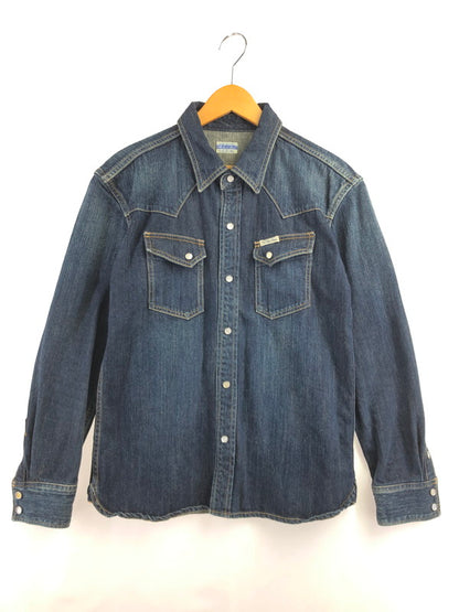 【中古品】【メンズ】 THE FLAT HEAD ザフラットヘッド DENIM WESTERN L/S SHIRT デニム ウエスタン シャツ 長袖シャツ 145-261001-na-22-tagh サイズ：L(40) カラー：インディゴ 万代Net店