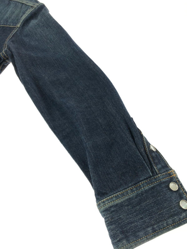 【中古品】【メンズ】 THE FLAT HEAD ザフラットヘッド DENIM WESTERN L/S SHIRT デニム ウエスタン シャツ 長袖シャツ 145-261001-na-22-tagh サイズ：L(40) カラー：インディゴ 万代Net店