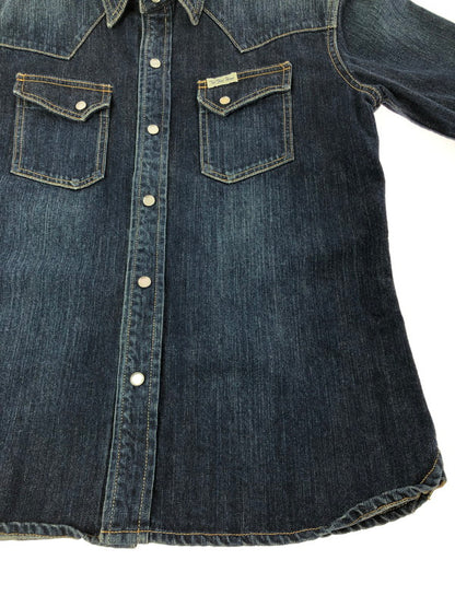 【中古品】【メンズ】 THE FLAT HEAD ザフラットヘッド DENIM WESTERN L/S SHIRT デニム ウエスタン シャツ 長袖シャツ 145-261001-na-22-tagh サイズ：L(40) カラー：インディゴ 万代Net店