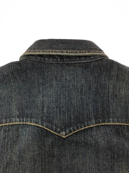 【中古品】【メンズ】 THE FLAT HEAD ザフラットヘッド DENIM WESTERN L/S SHIRT デニム ウエスタン シャツ 長袖シャツ 145-261001-na-22-tagh サイズ：L(40) カラー：インディゴ 万代Net店