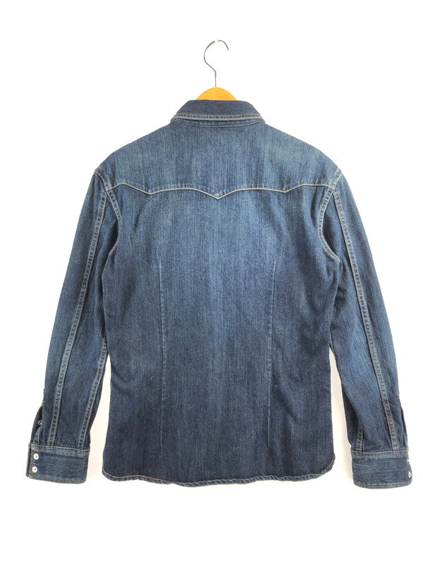 【中古品】【メンズ】 THE FLAT HEAD ザフラットヘッド DENIM WESTERN L/S SHIRT デニム ウエスタン シャツ 長袖シャツ 145-261001-na-22-tagh サイズ：L(40) カラー：インディゴ 万代Net店