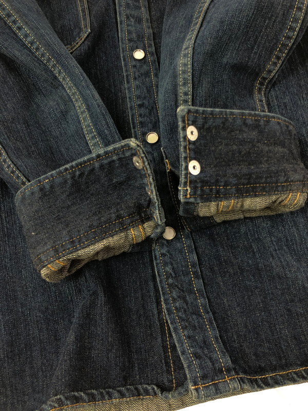 【中古品】【メンズ】 THE FLAT HEAD ザフラットヘッド DENIM WESTERN L/S SHIRT デニム ウエスタン シャツ 長袖シャツ 145-261001-na-22-tagh サイズ：L(40) カラー：インディゴ 万代Net店