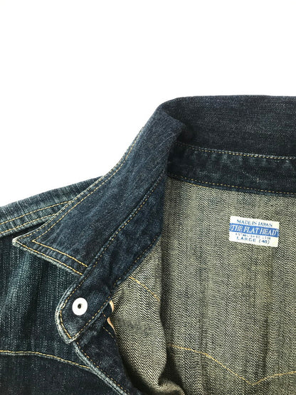 【中古品】【メンズ】 THE FLAT HEAD ザフラットヘッド DENIM WESTERN L/S SHIRT デニム ウエスタン シャツ 長袖シャツ 145-261001-na-22-tagh サイズ：L(40) カラー：インディゴ 万代Net店