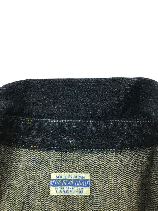 【中古品】【メンズ】 THE FLAT HEAD ザフラットヘッド DENIM WESTERN L/S SHIRT デニム ウエスタン シャツ 長袖シャツ 145-261001-na-22-tagh サイズ：L(40) カラー：インディゴ 万代Net店