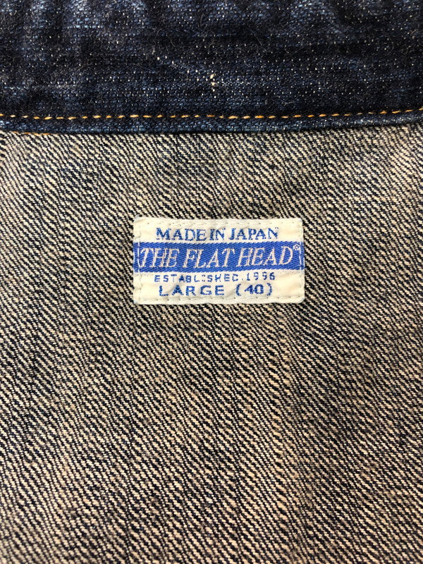 【中古品】【メンズ】 THE FLAT HEAD ザフラットヘッド DENIM WESTERN L/S SHIRT デニム ウエスタン シャツ 長袖シャツ 145-261001-na-22-tagh サイズ：L(40) カラー：インディゴ 万代Net店