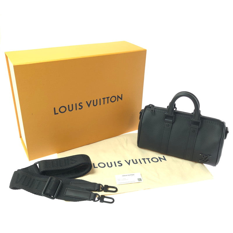 【中古美品】【メンズ】 LOUIS VUITTON ルイ・ヴィトン AEROGRAM KEEPALL XS M80950 アエログラム キーポルXS ミニボストンバッグ 鞄 179-260618-rt-09-tagh カラー：ブラック 万代Net店