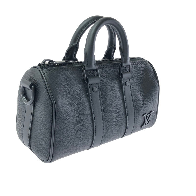 【中古美品】【メンズ】 LOUIS VUITTON ルイ・ヴィトン AEROGRAM KEEPALL XS M80950 アエログラム キーポルXS ミニボストンバッグ 鞄 179-260618-rt-09-tagh カラー：ブラック 万代Net店