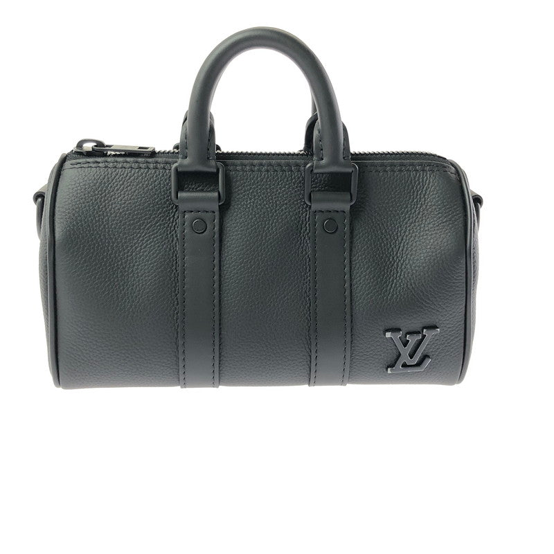 【中古美品】【メンズ】 LOUIS VUITTON ルイ・ヴィトン AEROGRAM KEEPALL XS M80950 アエログラム キーポルXS ミニボストンバッグ 鞄 179-260618-rt-09-tagh カラー：ブラック 万代Net店