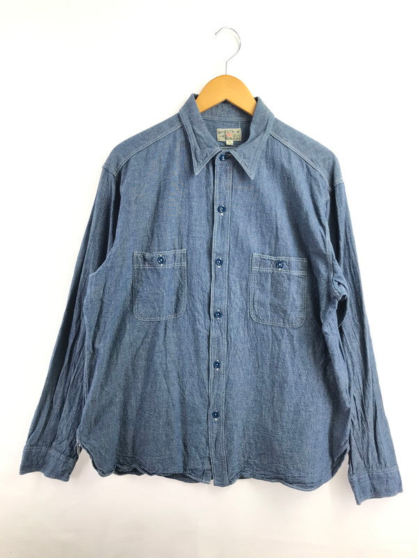 【中古品】【メンズ】 BUZZ RICKSON’S バズリクソンズ L/S CHAMBRAY WORK SHIRT BR25995 シャンブレー ワークシャツ 長袖シャツ 145-260925-na-16-tagh サイズ：18-18 1/2 カラー：ブルー 万代Net店