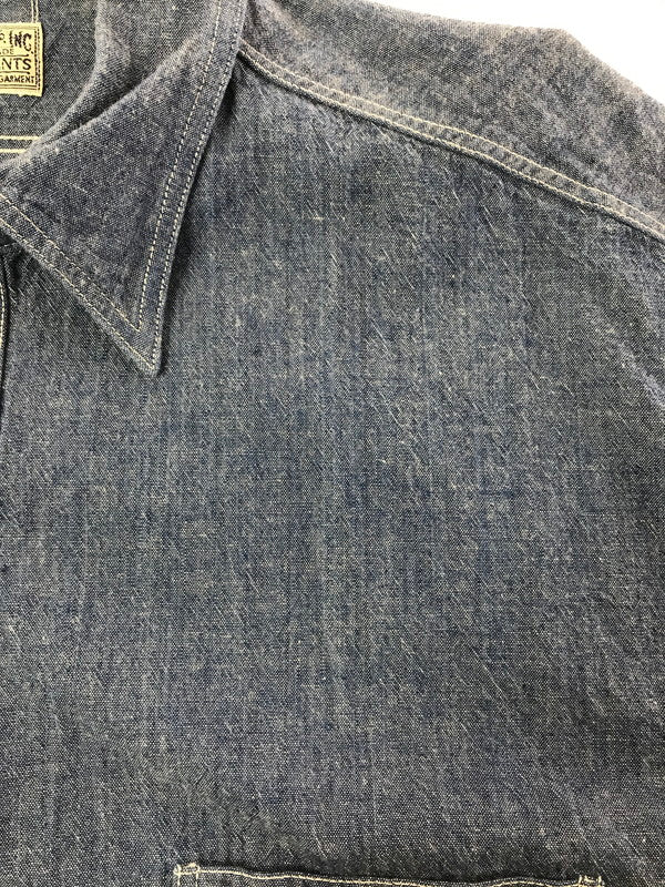【中古品】【メンズ】 BUZZ RICKSON’S バズリクソンズ L/S CHAMBRAY WORK SHIRT BR25995 シャンブレー ワークシャツ 長袖シャツ 145-260925-na-16-tagh サイズ：18-18 1/2 カラー：ブルー 万代Net店