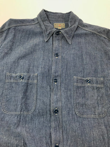 【中古品】【メンズ】 BUZZ RICKSON’S バズリクソンズ L/S CHAMBRAY WORK SHIRT BR25995 シャンブレー ワークシャツ 長袖シャツ 145-260925-na-16-tagh サイズ：18-18 1/2 カラー：ブルー 万代Net店