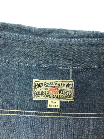 【中古品】【メンズ】 BUZZ RICKSON’S バズリクソンズ L/S CHAMBRAY WORK SHIRT BR25995 シャンブレー ワークシャツ 長袖シャツ 145-260925-na-16-tagh サイズ：18-18 1/2 カラー：ブルー 万代Net店