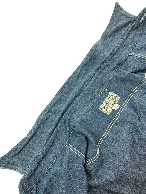 【中古品】【メンズ】 BUZZ RICKSON’S バズリクソンズ L/S CHAMBRAY WORK SHIRT BR25995 シャンブレー ワークシャツ 長袖シャツ 145-260925-na-16-tagh サイズ：18-18 1/2 カラー：ブルー 万代Net店