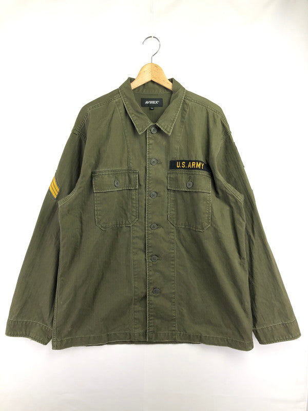 【中古品】【メンズ】 AVIREX アヴィレックス UTILITY SHIRT JACKET 6125138 ユーティリティ シャツ ジャケット ライトアウター 145-260714-rt-06-tag サイズ：2XL カラー：カーキ 万代Net店