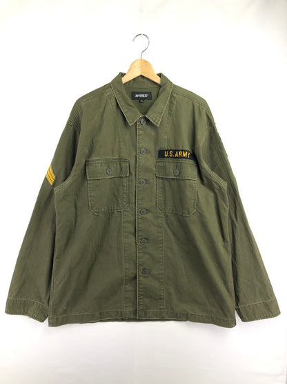 【中古品】【メンズ】 AVIREX アヴィレックス UTILITY SHIRT JACKET 6125138 ユーティリティ シャツ ジャケット ライトアウター 145-260714-rt-06-tag サイズ：2XL カラー：カーキ 万代Net店