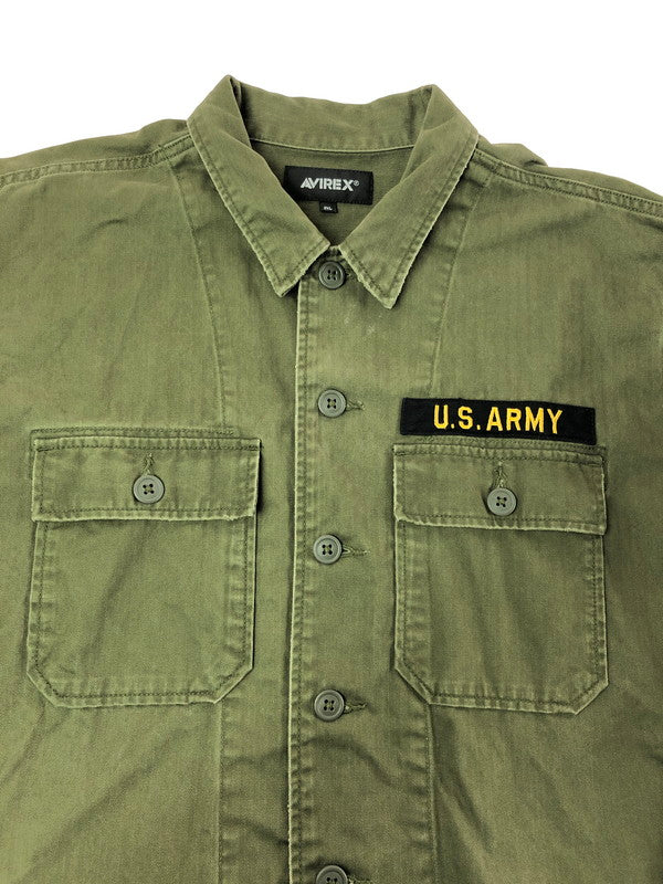 【中古品】【メンズ】 AVIREX アヴィレックス UTILITY SHIRT JACKET 6125138 ユーティリティ シャツ ジャケット ライトアウター 145-260714-rt-06-tag サイズ：2XL カラー：カーキ 万代Net店