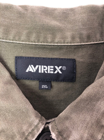 【中古品】【メンズ】 AVIREX アヴィレックス UTILITY SHIRT JACKET 6125138 ユーティリティ シャツ ジャケット ライトアウター 145-260714-rt-06-tag サイズ：2XL カラー：カーキ 万代Net店