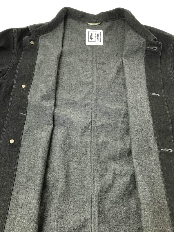 【中古品】【メンズ】 EMON エモン SAGISO(GR) EMU-AF-JAKN010-GR デニムカーバーオール ジャケット ライトアウター 145-260925-na-18-tagh サイズ：4 カラー：ブラック 万代Net店