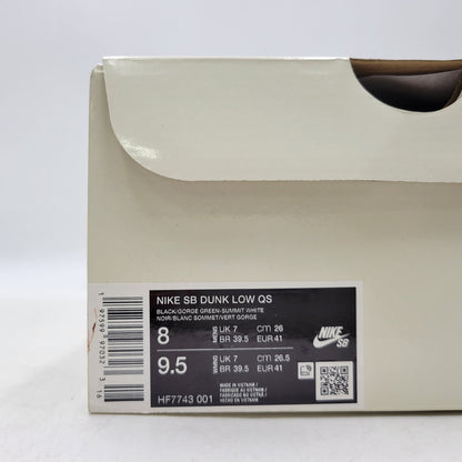 【中古品】【メンズ/レディース】 NIKE SB ナイキエスビー × THERE SKATEBOARDS ゼアスケートボード DUNK LOW QS HF7743-001 ダンク ロー QS スニーカー シューズ 靴 160-260417-as-11-izu サイズ：26cm カラー：BLACK/GORGE GREEN-SUMMIT WHITE 万代Net店