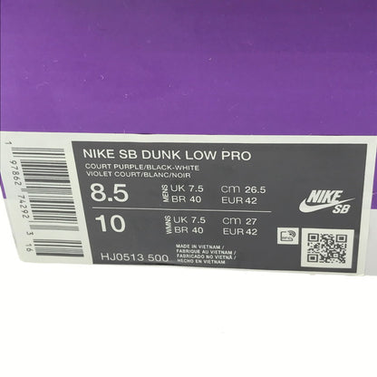 【中古品】【メンズ】 NIKE SB ナイキエスビー × HAYLEY WILSON ヘイリーウィルソン DUNK LOW PRO BLACK AND COURT PURPLE HJ0513-500 スニーカー 靴 160-260923-rt-22-tagh サイズ：26.5cm US8.5 カラー：COURT PURPLE/BLACK-WHITE 万代Net店
