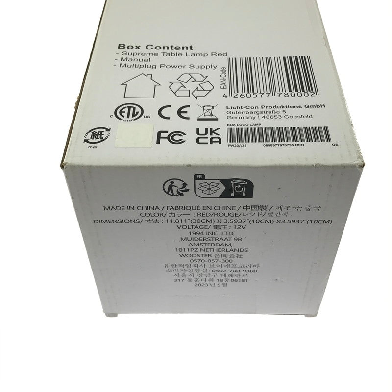 【中古品】【メンズ】 SUPREME シュプリーム 23FW BOX LOGO LAMP ボックス ロゴ ランプ 雑貨 149-260704-na-10-tagh カラー：レッド 万代Net店