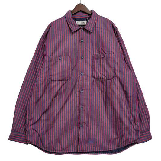 【中古品】【メンズ】 SUPREME シュプリーム× MM6 MAISON MARGIELA PADDED SHIRT エムエムシックス メゾン マルジェラ パデッド シャツ アウター 149-260908-kh-02-izu サイズ：XL カラー：ネイビー×レッド 万代Net店
