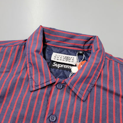 【中古品】【メンズ】 SUPREME シュプリーム× MM6 MAISON MARGIELA PADDED SHIRT エムエムシックス メゾン マルジェラ パデッド シャツ アウター 149-260908-kh-02-izu サイズ：XL カラー：ネイビー×レッド 万代Net店