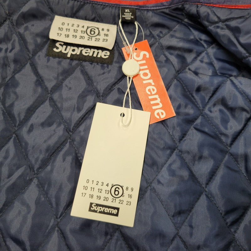 【中古品】【メンズ】 SUPREME シュプリーム× MM6 MAISON MARGIELA PADDED SHIRT エムエムシックス メゾン マルジェラ パデッド シャツ アウター 149-260908-kh-02-izu サイズ：XL カラー：ネイビー×レッド 万代Net店