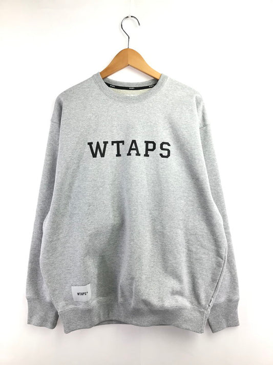 【中古美品】【メンズ】 WTAPS ダブルタップス 25SS CREWNECK LOGO SWEATSHIRT 251ATDT-CSM03 クルーネック ロゴ スウェット トレーナー トップス 142-260625-YY-05-tagh サイズ：2 カラー：グレー 万代Net店