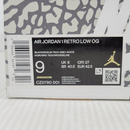 【現状渡し品】【メンズ】 NIKE ナイキ AIR JORDAN 1 RETRO LOW OG CZ0790-001 エア ジョーダン 1 レトロ ロー OG スニーカー シューズ 靴 160-260430-as-10-izu サイズ：27cm カラー：BLACK/MUSLIN-TECH GREY-WHITE 万代Net店