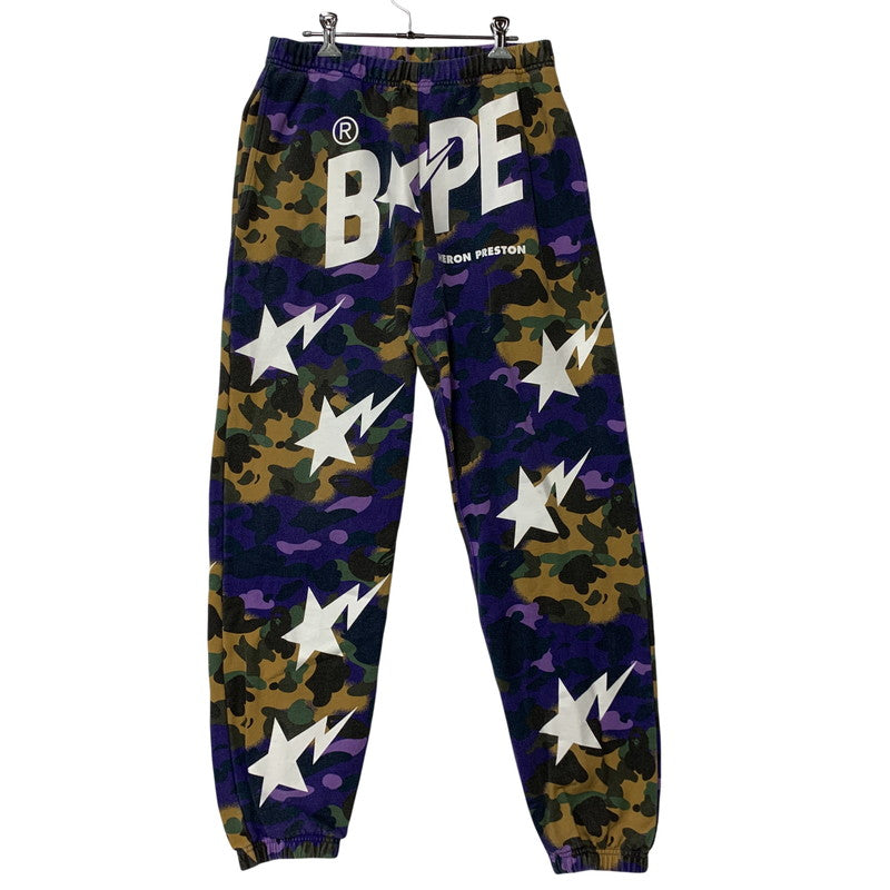 【中古品】【メンズ】 A BATHING APE アベイシングエイプ × HERON PRESTON ヘロンプレストン 001PTI231904C MIX 1ST CAMO SWEAT PANTS ミックス カモ スウェット パンツ ボトムス 153-260517-kh-14-izu サイズ：M カラー：マルチ 万代Net店