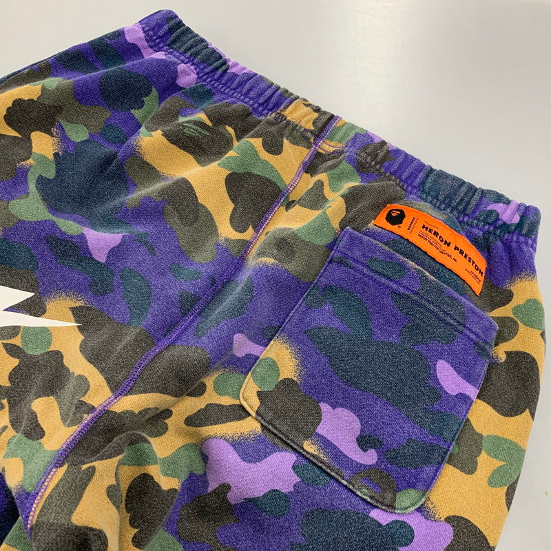 【中古品】【メンズ】 A BATHING APE アベイシングエイプ × HERON PRESTON ヘロンプレストン 001PTI231904C MIX 1ST CAMO SWEAT PANTS ミックス カモ スウェット パンツ ボトムス 153-260517-kh-14-izu サイズ：M カラー：マルチ 万代Net店