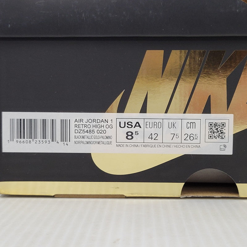 【中古品】【メンズ】 NIKE ナイキ AIR JORDAN 1 RETRO HIGH OG DZ5485-020 エア ジョーダン 1 レトロ ハイ OG スニーカー シューズ 靴 160-260519-as-07-izu サイズ：26.5cm カラー：BLACK/METALLIC GOLD-PALOMINO 万代Net店