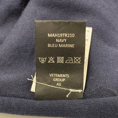 【中古品】【メンズ】 VETEMENTS ヴェトモン MAH19TR210 INSIDE OUT OVERSIZE SWEAT HOODIE インサイド アウト オーバーサイズ スウェット フーディ パーカー トップス 142-260518-kh-04-izu サイズ：XS カラー：ネイビー 万代Net店