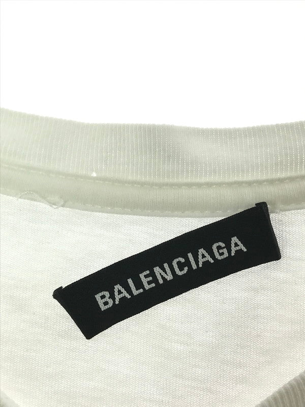 【現状渡し品】【メンズ】 BALENCIAGA バレンシアガ 9SS RAINBOW BB LOGO EMBROIDERED T-SHIRT レインボー BB ロゴ エムブロイダリ Tシャツ トップス 141-260726-rt-02-tagh サイズ：S カラー：ホワイト 万代Net店