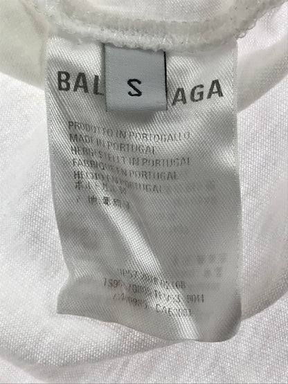 【現状渡し品】【メンズ】 BALENCIAGA バレンシアガ 9SS RAINBOW BB LOGO EMBROIDERED T-SHIRT レインボー BB ロゴ エムブロイダリ Tシャツ トップス 141-260726-rt-02-tagh サイズ：S カラー：ホワイト 万代Net店