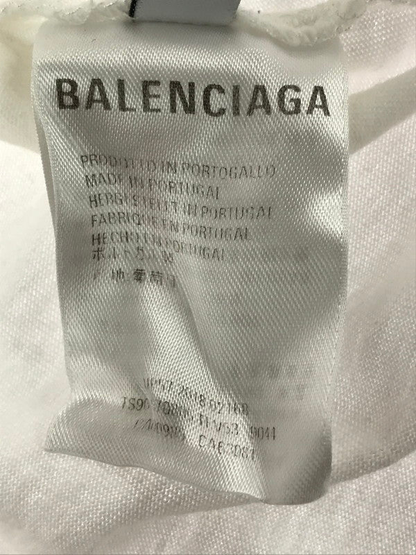 【現状渡し品】【メンズ】 BALENCIAGA バレンシアガ 9SS RAINBOW BB LOGO EMBROIDERED T-SHIRT レインボー BB ロゴ エムブロイダリ Tシャツ トップス 141-260726-rt-02-tagh サイズ：S カラー：ホワイト 万代Net店
