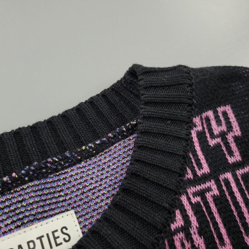 【中古品】【メンズ】 WACKO MARIA ワコマリア MARIA JACQUARD CREW NECK SWEATER マリア ジャガード クルー ネック ニット セーター トップス 142-260617-kh-11-izu サイズ：S カラー：ブラック 万代Net店