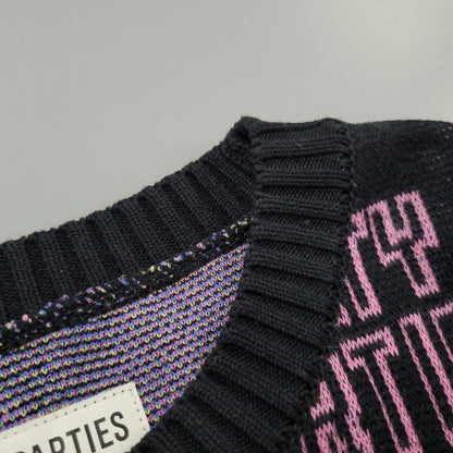 【中古品】【メンズ】 WACKO MARIA ワコマリア MARIA JACQUARD CREW NECK SWEATER マリア ジャガード クルー ネック ニット セーター トップス 142-260617-kh-11-izu サイズ：S カラー：ブラック 万代Net店