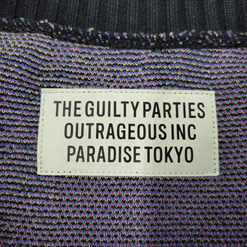 【中古品】【メンズ】 WACKO MARIA ワコマリア MARIA JACQUARD CREW NECK SWEATER マリア ジャガード クルー ネック ニット セーター トップス 142-260617-kh-11-izu サイズ：S カラー：ブラック 万代Net店