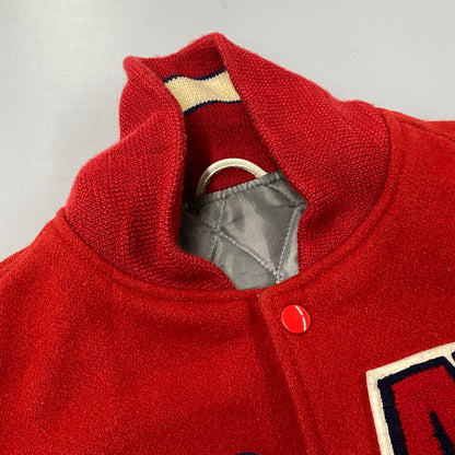 【中古品】【メンズ】 A BATHING APE アベイシングエイプ 2011年復刻 BEAST REIGN SUPREME LEATHER VARSITY JACKET レザー バーシティ ジャケット アウター 142-260907-cs-03-izu サイズ：S カラー：レッド 万代Net店