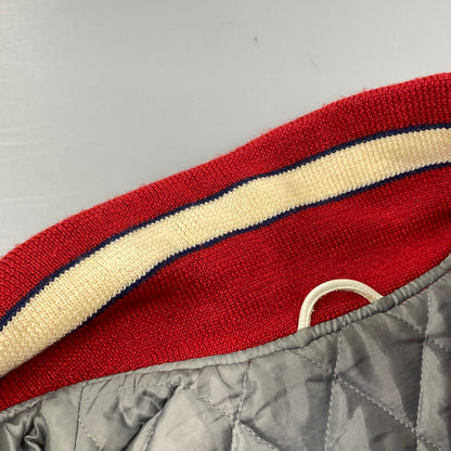【中古品】【メンズ】 A BATHING APE アベイシングエイプ 2011年復刻 BEAST REIGN SUPREME LEATHER VARSITY JACKET レザー バーシティ ジャケット アウター 142-260907-cs-03-izu サイズ：S カラー：レッド 万代Net店